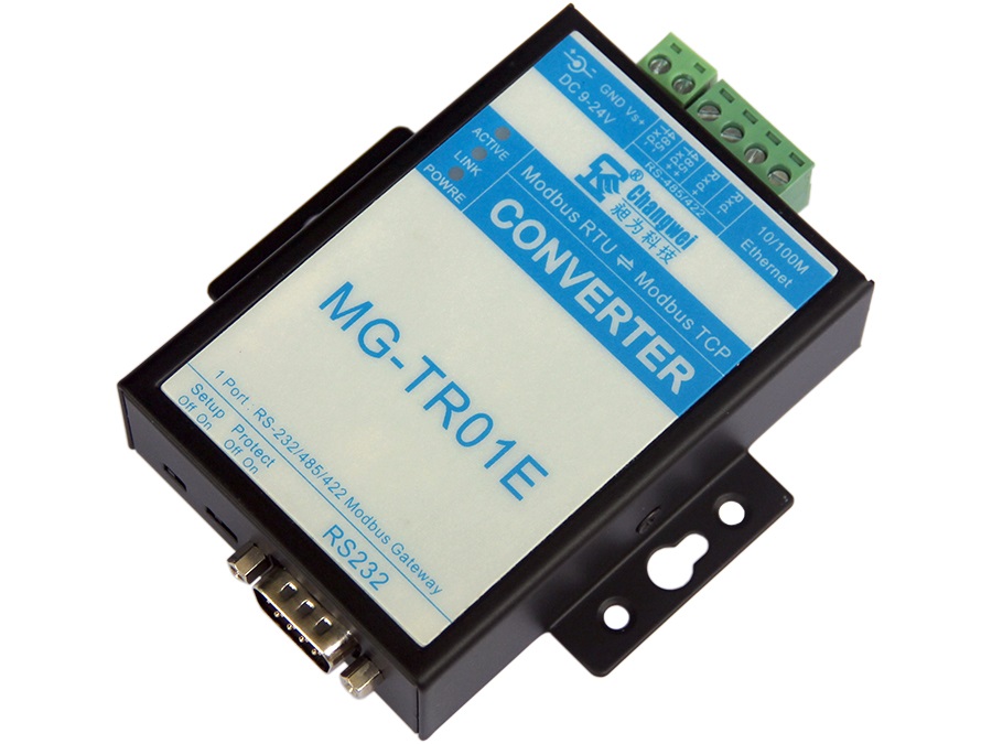 MG-TR01E工業級RS232/485/422單串口Modbus網關 Modbus RTU和Modbus TCP協議轉換器